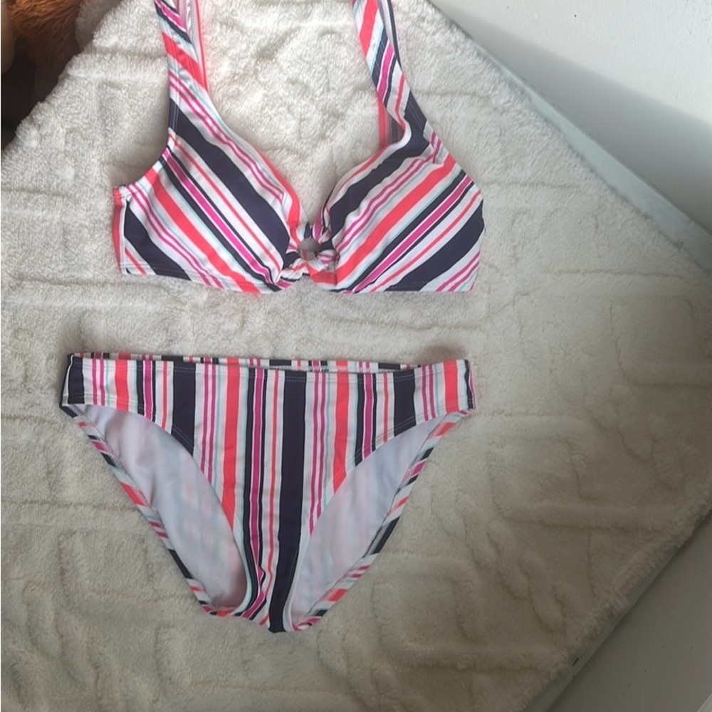 Cabana Life Pink and Blue Bikini Swimwear